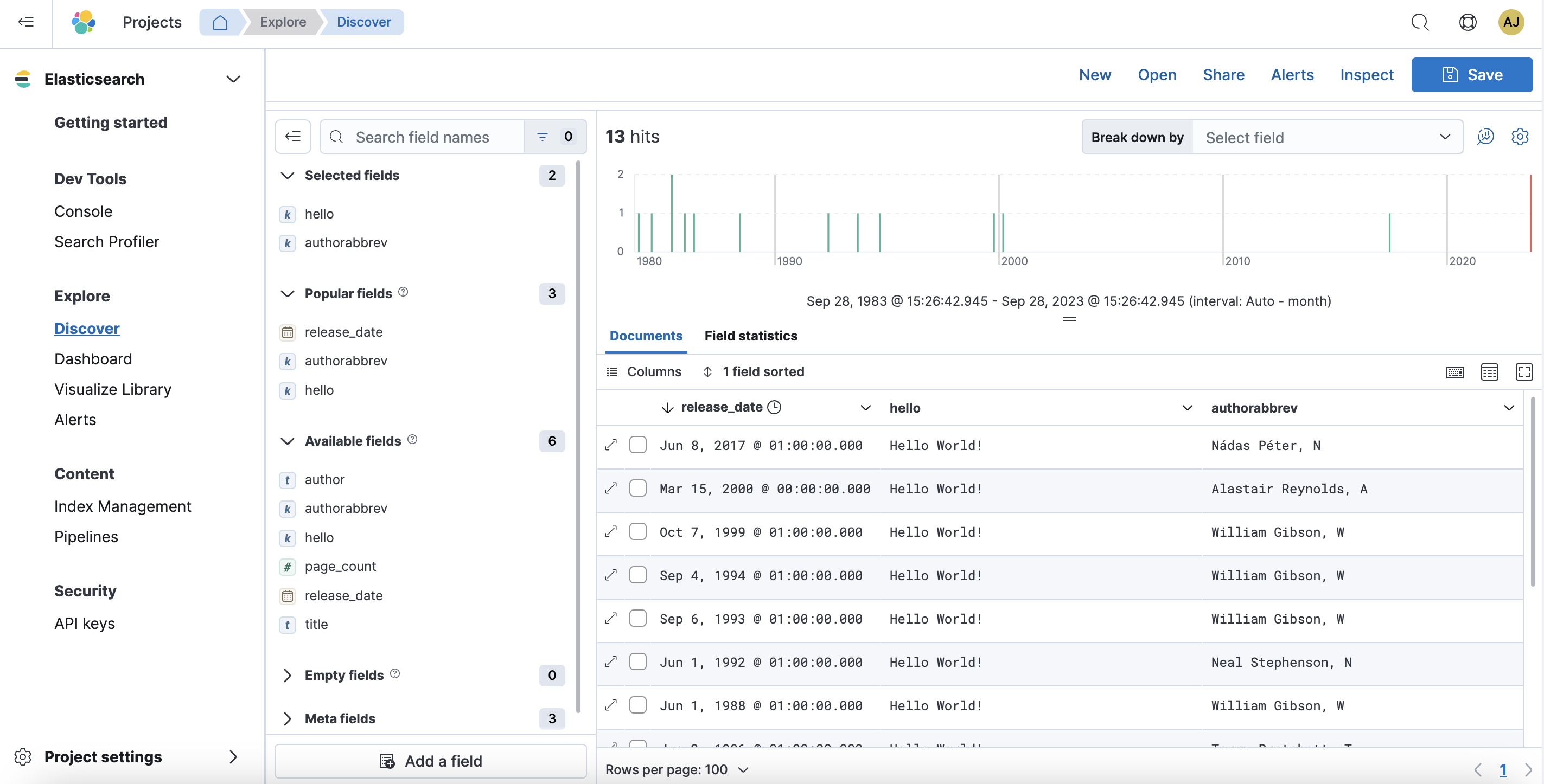 How the fields you just created should display